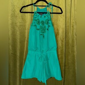 Guess by Marciano Green Embroidered Romper, 0
